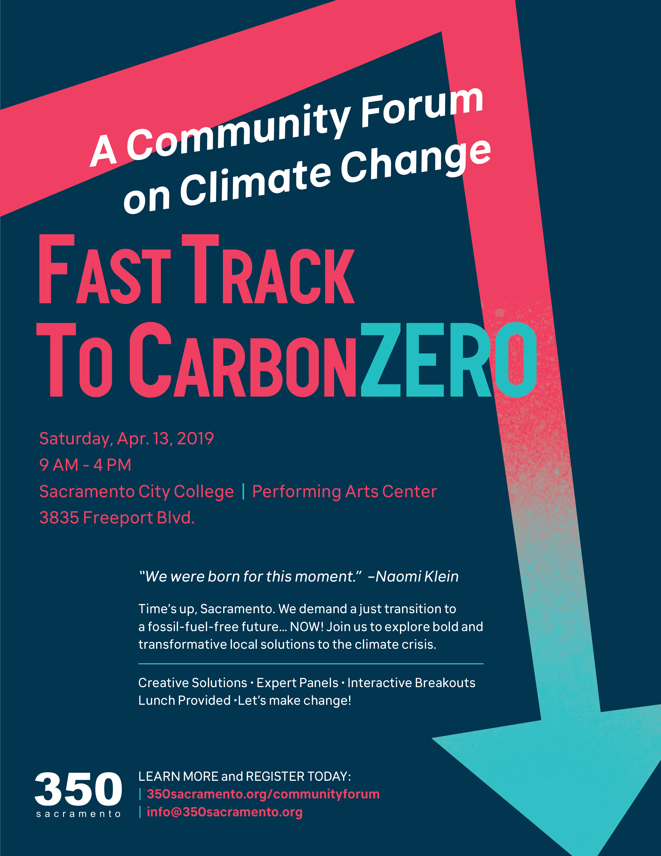 flyer for community forum on climate change
