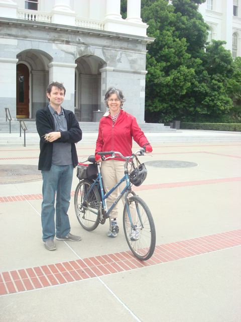 two people and a bike at the Capitol