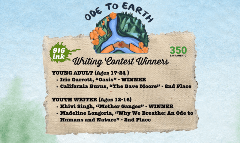 Youth Writing Contest Ode to Earth - 350 Sacramento